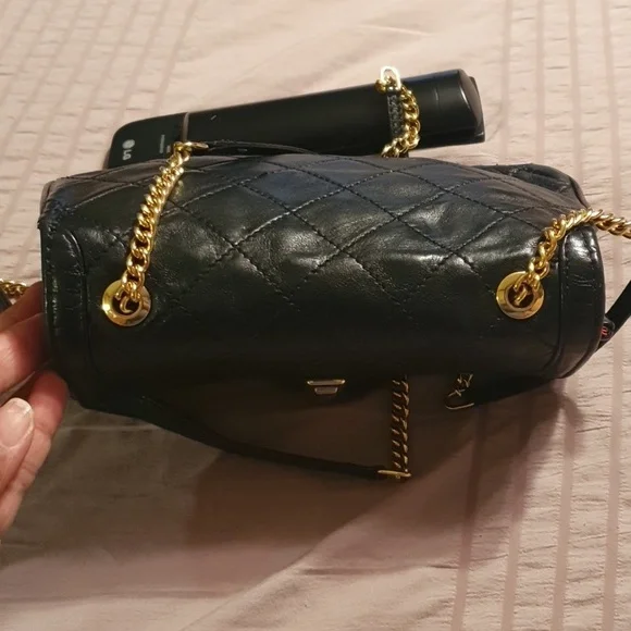 Judith Leiber Black Leather Quilted Mini Bag - Picture 2 of 14
